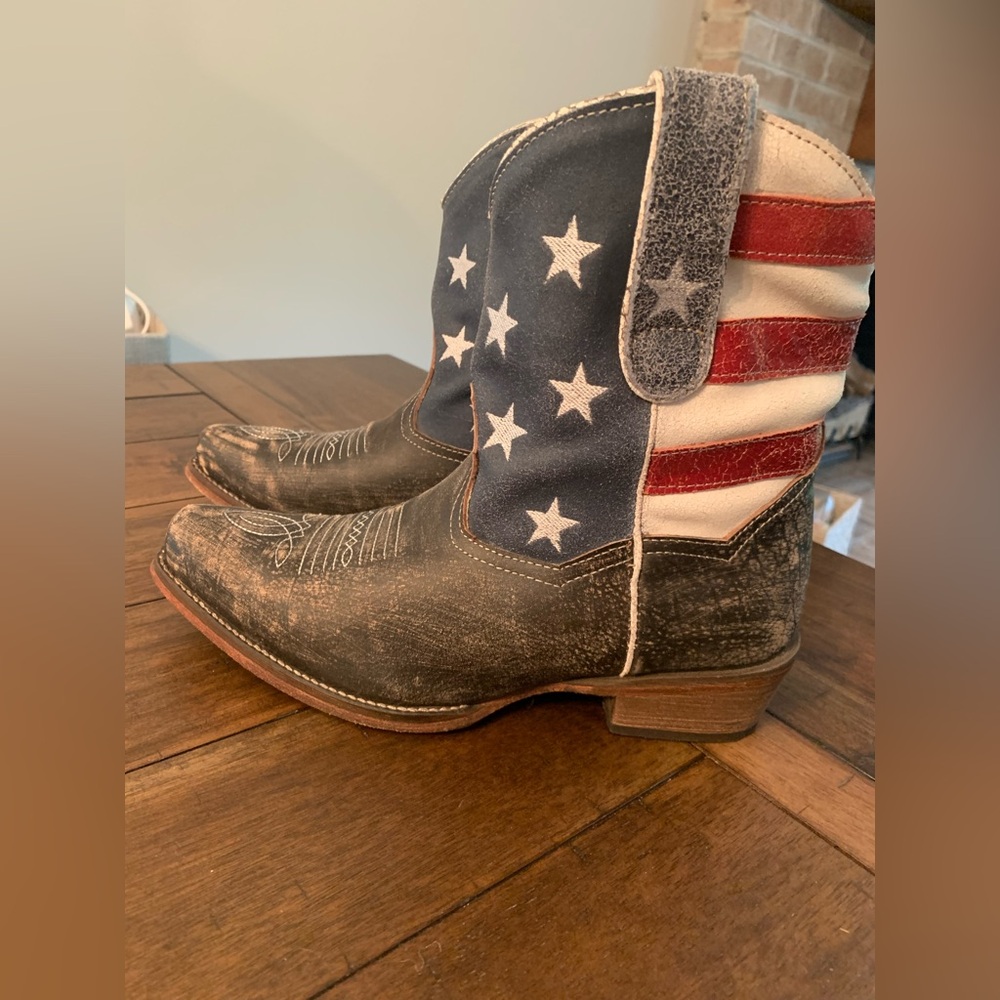 Womens Roper American Flag Ankle Boots